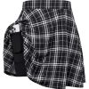 Women Plus Size Casual Mini Skater Skirt Elastic Lining High Waist Basic Flared Skorts Pleated with Pocket