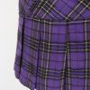 Mini Plaid Slit Skirt Women's US Size Pleated Skirt Schoolgirl Uniform, Multicolour