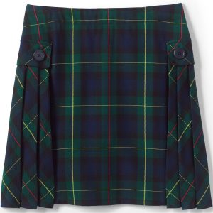 School Uniform Girls Side Pleat Plaid Skort Above Knee