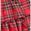 Women's Plaid High Waisted A Line Skirt Ruffle Hem Layered Holiday Maxi Skirts